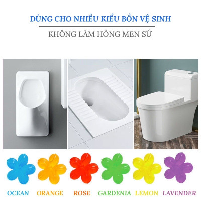 Combo 5 ống  Gel thơm khử bồn cầu   hình bông hoa  ,giúp khử mùi , khử trùng , vệ sinh diệt khuẩn  bảo vệ bồn cầu luôn sạch và thơm 