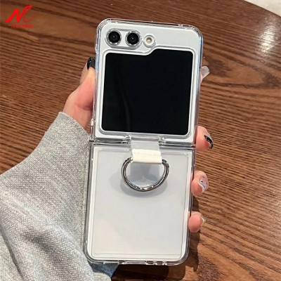 Ốp lưng trong suốt kèm iring cho Samsung Galaxy Z Flip 5 hiệu Likgus Cover Ring (chất liệu cao cấp, thiết kế iring chống rơi rớt) - hàng nhập khẩu