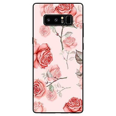 Ốp lưng dành cho Samsung Note 8 - Note 9 - Note 10 - Note 10 Plus mẫu Hoa Tiết Hồng Cam