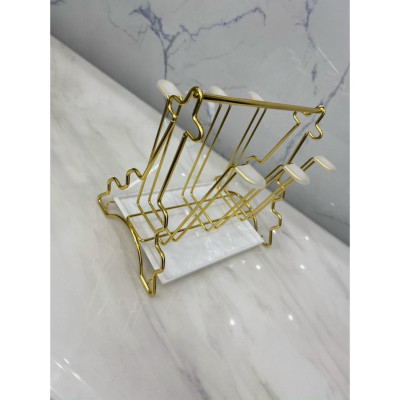 GIÁ ÚP LY CỐC CHỮ NHẬT GOAN SOÁNG CHẤT LIỆU MẠ VÁNG CHỐNG RỈ