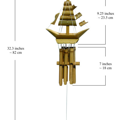 Chuông gió tre hình con thuyền