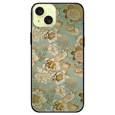 Ốp lưng dành cho Iphone 15 - Iphone 15 Plus - Iphone 15 Pro - Iphone 15 Pro Max - Hoa Chim Nền Xanh - Hàng Chính Hãng