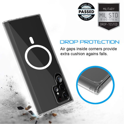 Ốp lưng Magnetic trong suốt Likgus hỗ trợ sạc Magnetic cho Samsung S23 Plus, S23 Ultra - Hàng chính hãng