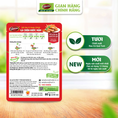 Combo 5 gói Gia Vị Gà Chiên Nước Mắm Barona 80g tươi ngon chuẩn vị không cần nêm nếm