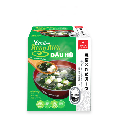 Thùng canh rong biển đậu hũ Asuzac hộp 12 hộp (40g x 12 hộp)