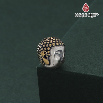 Charm bạc đầu Phật xỏ ngang  - Ngọc Quý Gemstones