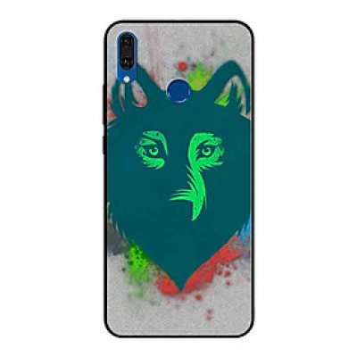 Ốp Lưng in cho Huawei Y9 2019 Mẫu Chú Sói Nền Xám - Hàng Chính Hãng