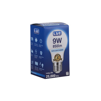 BÓNG LED BULB L&E#LED-Bulb-850LM/865/9W/E27(G3) DAYLIGHT