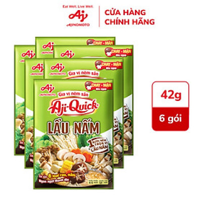 Combo 6 Gói Gia Vị Nêm Sẵn Aji-Quick Lẩu Nấm 44g/Gói
