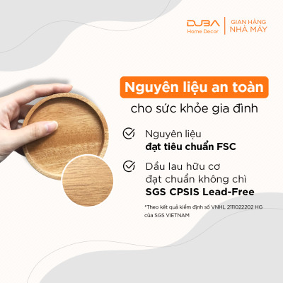 Đế lót ly, lót nồi bằng gỗ màu tự nhiên chuẩn xuất khẩu Châu Âu - DUBA