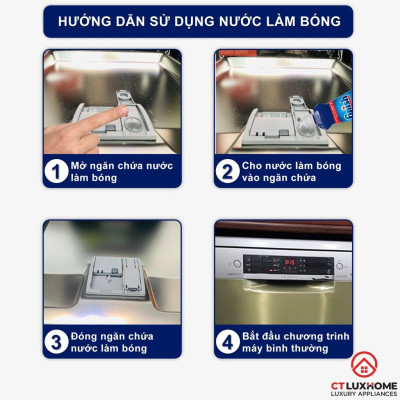 Nước làm bóng Finish 500ml dành cho máy rửa bát - Hàng chính hãng