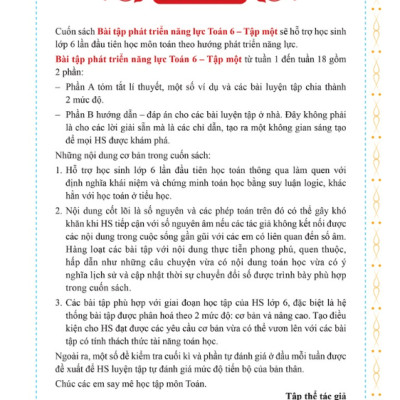 Sách - Bài tập phát triển năng lực Toán 6 - Tập 1 ( Kết Nối )