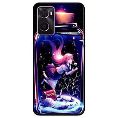 Ốp lưng dành cho Oppo A16K - Oppo A36 / A76 - Oppo Reno 7z 5G mẫu Cô Gái Nền Xanh