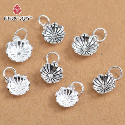 Combo 2 cái charm bạc hình lá sen treo - Ngọc Quý Gemstones
