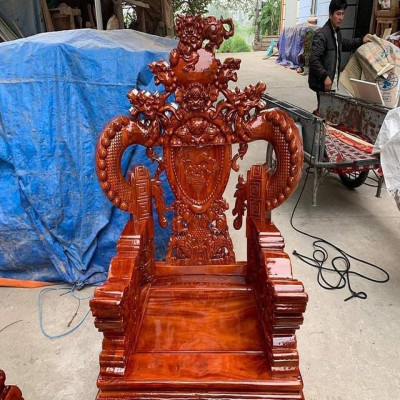 Bộ Bàn Ghế Nghê Đỉnh Rồng Phương Gỗ Xà Cừ