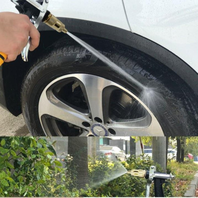 Bộ dây vòi xịt nước rửa xe, tưới cây . tăng áp 3 lần, loại 15m 206236 đầu đồng,cút đồng+ tặng đai 