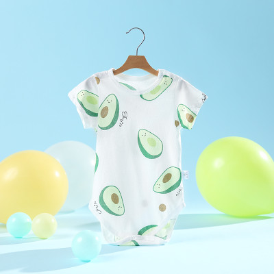 Combo 2 Bộ Đồ Áo Liền Quần Cho Bé Trẻ Sơ Sinh Bodysuit Vải Thoáng Mát Mùa Hè màu Trắng Họa tiết vui nhộn (Giao màu Ngẫu nhiên)