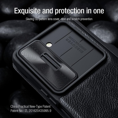 bao da chống sốc cho Samsung Galaxy Z Fold 6 trang bị nắp bảo vệ Camera và ngăn đựng S-Pen hiệu Nillkin Qin Pro (chất liệu da cao cấp, thiết kế thời trang cá tính) - Hàng nhập khẩu