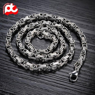 Dây chuyền nam thép không gỉ titan đẹp sang trọng ziczac trangsucpt kích cỡ 5mm màu trắng PTDCNA25