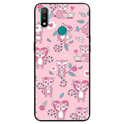 Ốp Lưng in cho Realme 3 Mẫu Gấu Chó Nền Hồng - Hàng Chính Hãng