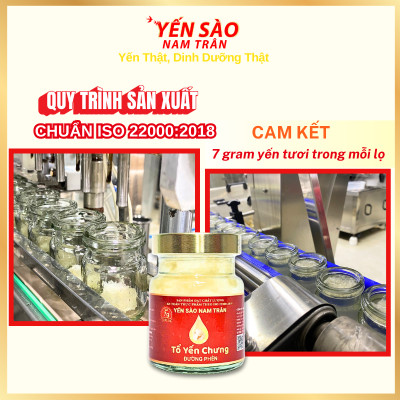  Yến chưng Đường Phèn NAM TRÂN 7 gram Tổ Yến Tươi giúp Bồi bổ sức khoẻ. Hộp ( 6 lọ x 70 ml )