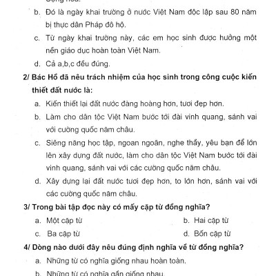 Đọc Thầm Và Làm Bài Tập Trắc Nghiệm Tiếng Việt Lớp 5 - Tập 1