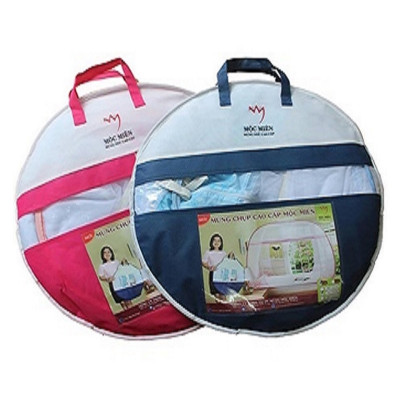 Màn Chụp , Mùng Chụp Cao Cấp Mộc Miên Đỉnh Rộng - Kích Thước 1,6mx2m Trắng Viền Xanh ( Hà Nội )