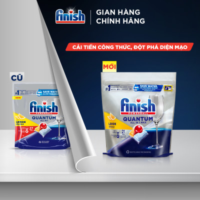 Combo 2 Gói Viên Rửa Chén Bát Finish Powerball Quantum 21 viên