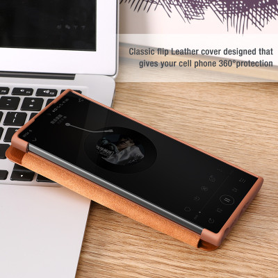 Bao da chống sốc cho dành cho Samsung Galaxy S22/ S22 Plus/ S22 Ultra hiệu Nillkin Qin Pro trang bị nắp bảo vệ Camera (Chất liệu da cao cấp, có ngăn đựng thẻ, mặt da siêu mềm mịn) - hàng nhập khẩu