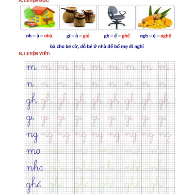 Phiếu Bài Tập Cuối Tuần Tiếng Việt 1