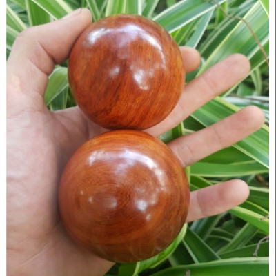 2 Bi lăn tay gỗ hương quả tròn 5 cm