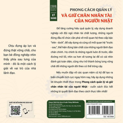 Sách Phong Cách Quản Lý Và Giữ Chân Nhân Tài Của Người Nhật Tầm Nhìn Lãnh Đạo