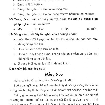 Đọc Thầm Và Làm Bài Tập Trắc Nghiệm Tiếng Việt Lớp 5 - Tập 1