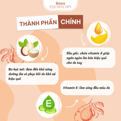 Bơ gấc dưỡng da tay chân mềm mịn sáng đều màu 50ml