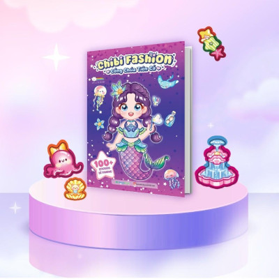 Sách - Chibi Fashion - Bóc Dán Hơn 500+ Stickers Váy, Phụ Kiện Xinh Đẹp Cho Bé Gái - Combo 5 Cuốn - Megabook