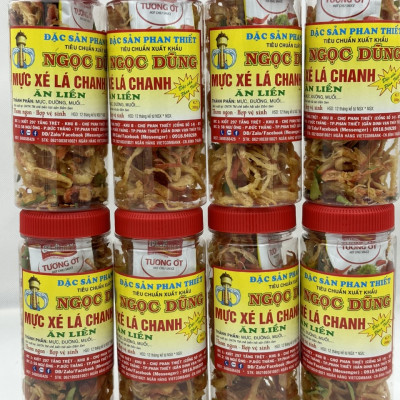Mực xé lá chanh gói 1 kg đã chế biến ăn liền ngon ơi là ngon của shop Đặc Sản Biển Phan Thiết NGỌC DŨNG. Hạn sử dụng 12 tháng kể từ ngày đặt hàng
