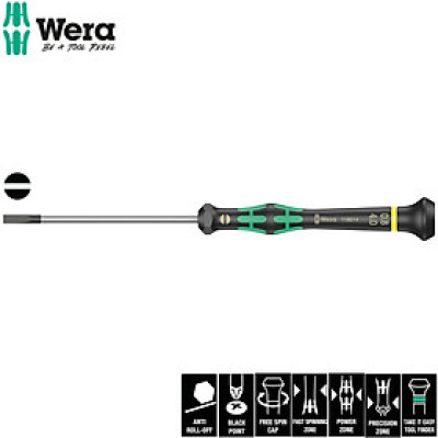 Tua vít điện tử dẹp 2 cạnh 2035 0,80 x 4,0 x 80 mm cho điện tử và cơ khí chính xác Wera 05118014001