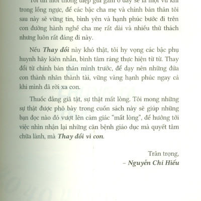 Thay Đổi Vì Con - "Thuốc Đắng" Tặng Cha Mẹ Thời 4.0 - Nguyễn Chí Hiếu