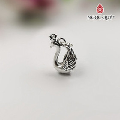 Charm bạc treo thiên nga đội vương miện - Ngọc Quý Gemstones