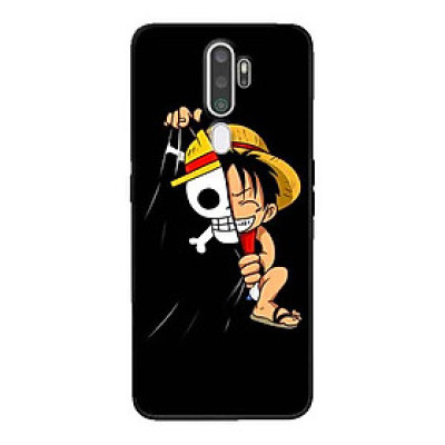 Ốp Lưng in cho Oppo A9 2020 Mẫu Mũ Rơm Nền Đen - Hàng Chính Hãng