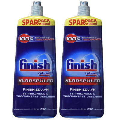 Combo 2 chai nước làm bóng finish 1150ml dùng cho máy rửa bát chén 