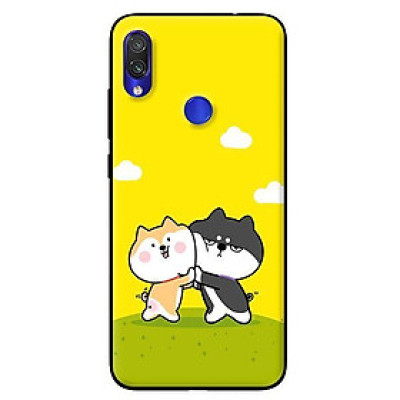 Ốp lưng in cho Xiaomi Redmi Note 7 mẫu Cún Vàng Và Đen - Hàng chính hãng