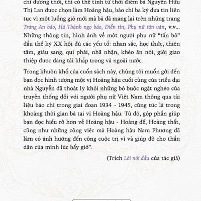 Nam Phương Hoàng Hậu: Vị Quốc Mẫu Tân Thời Qua Tư Liệu Báo Chí (1934 - 1945)