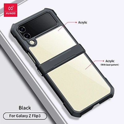 Ốp lưng cho Samsung Galaxy Z Flip 3 (Flip 3), Z Flip 4 (Flip 4), Z Flip 5 (Flip 5) hiệu XUNDD trong viền màu chống ố, chống sốc cao cấp - Hàng nhập khẩu