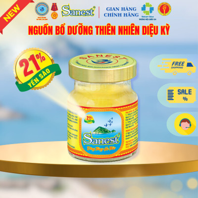  NEW [ Hộp quà tặng 6 lọ ] Nước Yến sào Khánh Hòa Sanest 21% - Đông Trùng Hạ Thảo