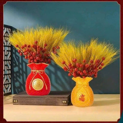 Set Bình Hoa 3 Món Tài Lộc Bông Lúa Mạch – Trang Trí Sang Trọng, Thu Hút Tài Lộc, Mang Lại May Mắn - HÀNG CHÍNH HÃNG MINIIN