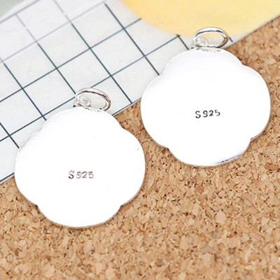 Charm bạc hình con heo tranh đông hồ treo - Ngọc Quý Gemstones