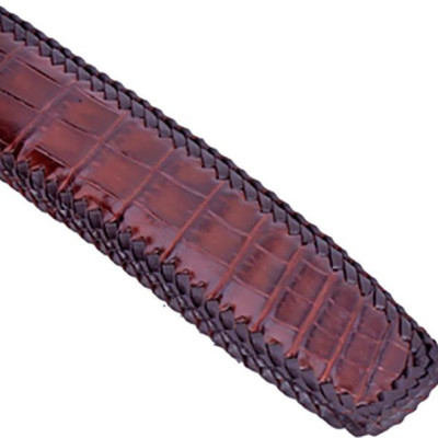 Thắt Lưng Nam Da Cá Sấu Đan Viền Bản Lớn Huy Hoàng HT4289 - Nâu Đất