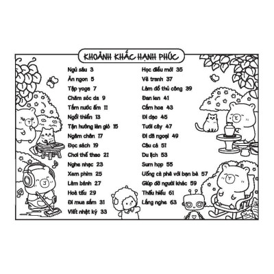 Sách Tô Màu - Hạnh Phúc Nhỏ Của Capybara - 64 Trang - 31 Chủ Đề - Minh Thắng