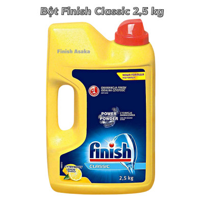 Combo rửa bát Finish: Muối hộp 4kg, Bột Classic can 2,5kg, Nước Làm bóng 750ml - Chính Hãng.